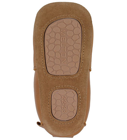 Melton Leder-Krabbelschuhe - Kognac
