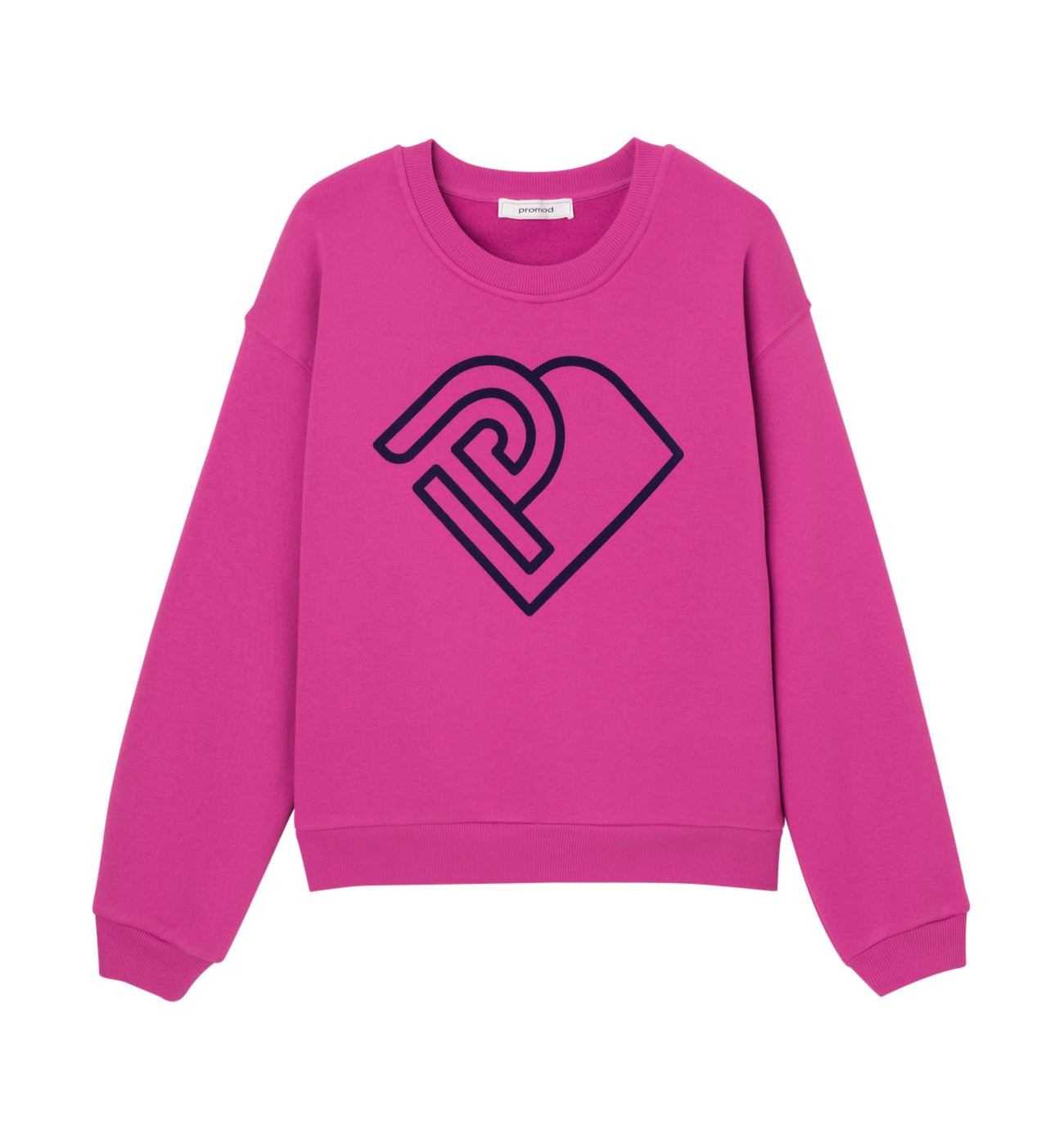 Sweat-shirt Femme logo Promod - Framboise
