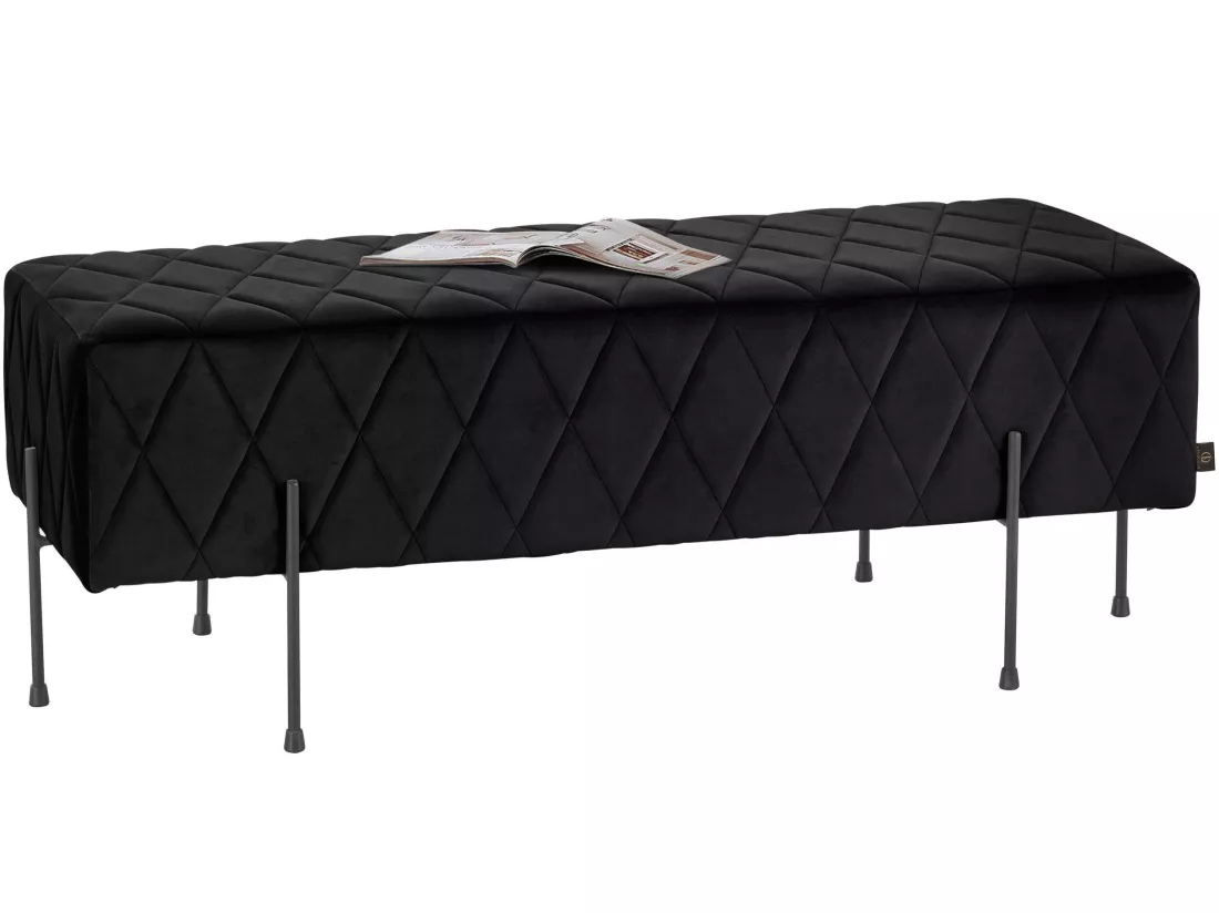 Toni | Banc rembourrée en velours noir