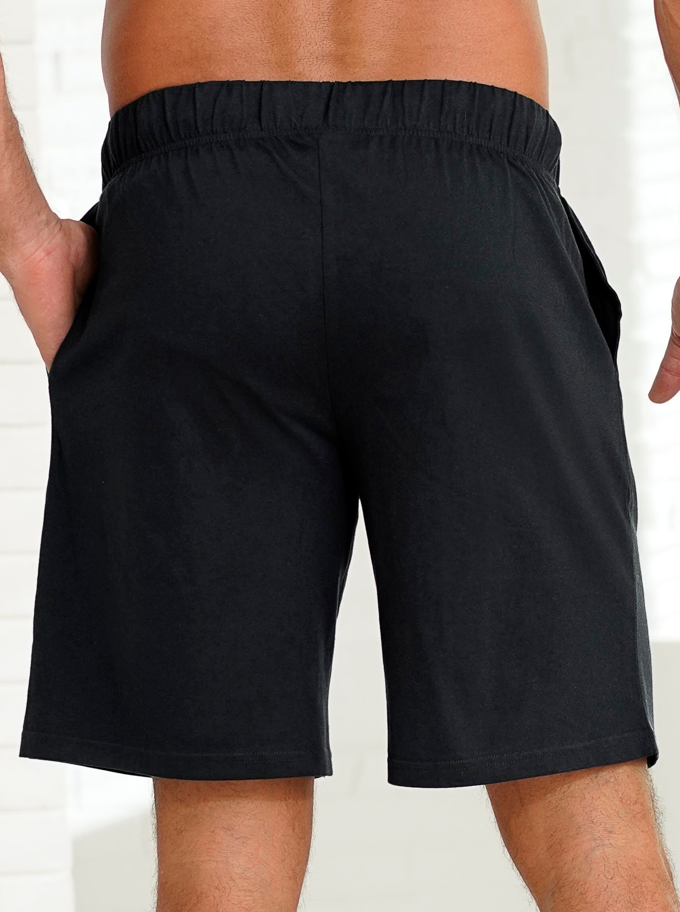 wäschepur men Hose kurz in bordeaux + schwarz