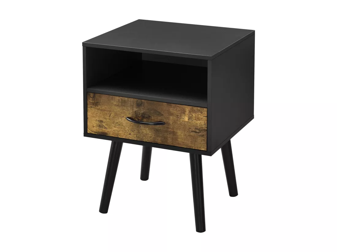 Lot de 2 tables d'appoint Gävle noir effet bois foncé [en.casa]