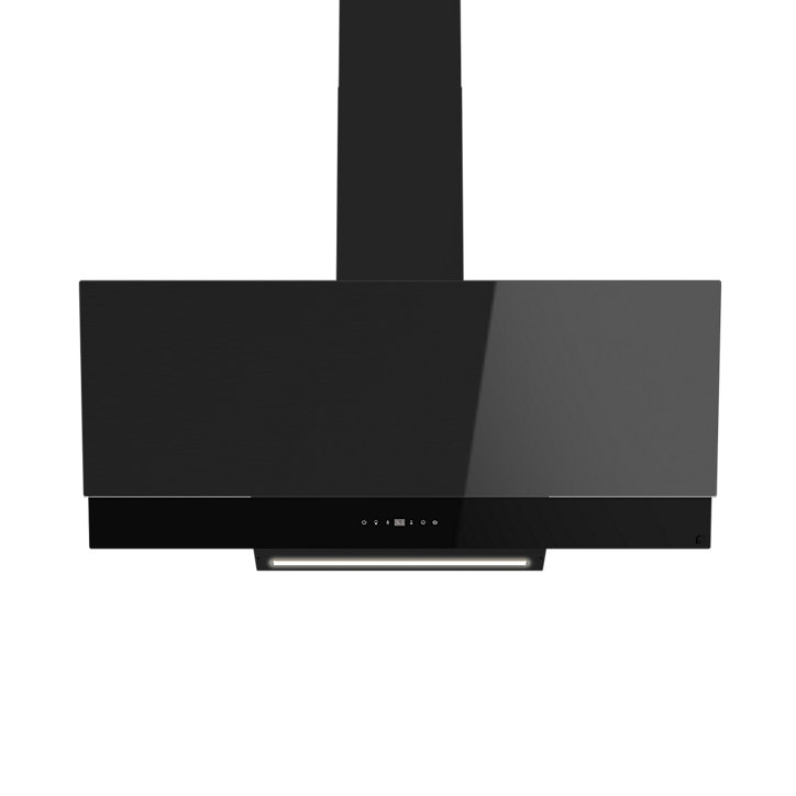 Hotte inclinée en verre noir GoodHome GHAG90ASBL, 90 cm