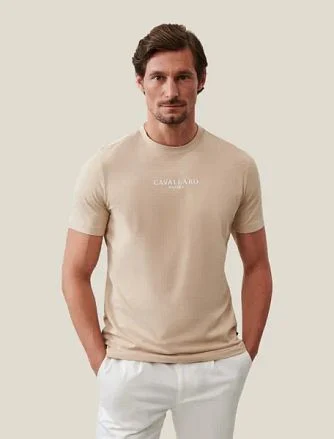Cavallaro Bari T-Shirt Logo Ecru 117241003-180000 kopen