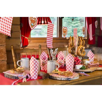 Guirlande de drapeaux 'Chalet', rouge / blanc
