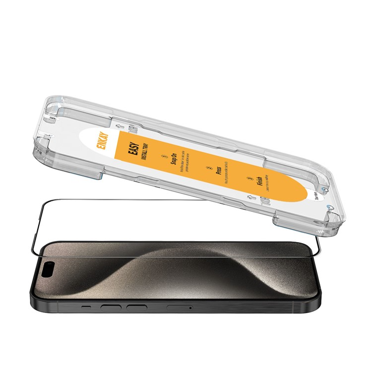 iPhone 15 Pro Max Full-Screen Vollbild Panzer Glas mit Rahmen   Montagerahmen