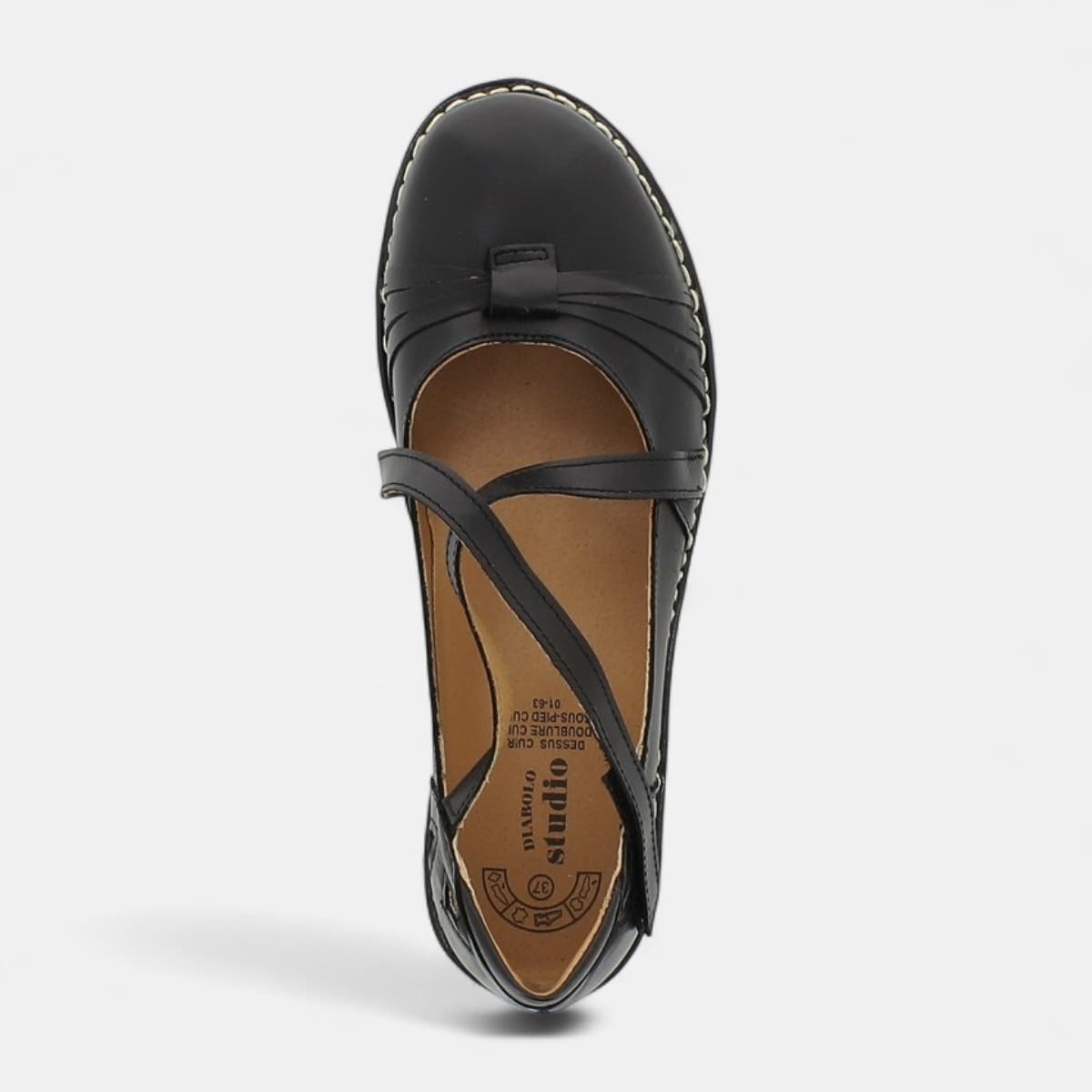 Ballerines Femme en cuir noir