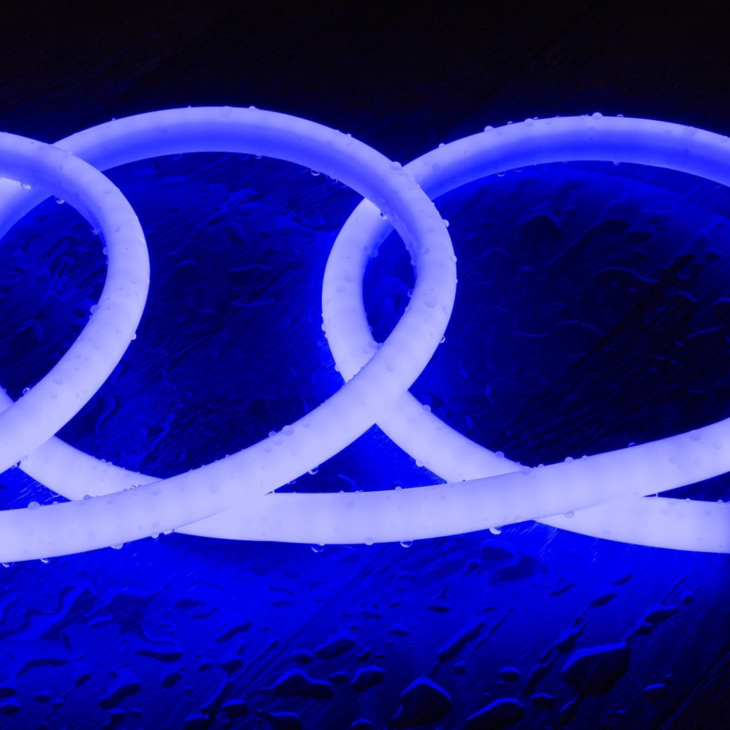 LEDKIA LIGHTING LED-Streifen Neon Dimmbar 220V Rund SFLEX14 8W/m Schnitt 100cm IP65 nach Maß Blau 50 m