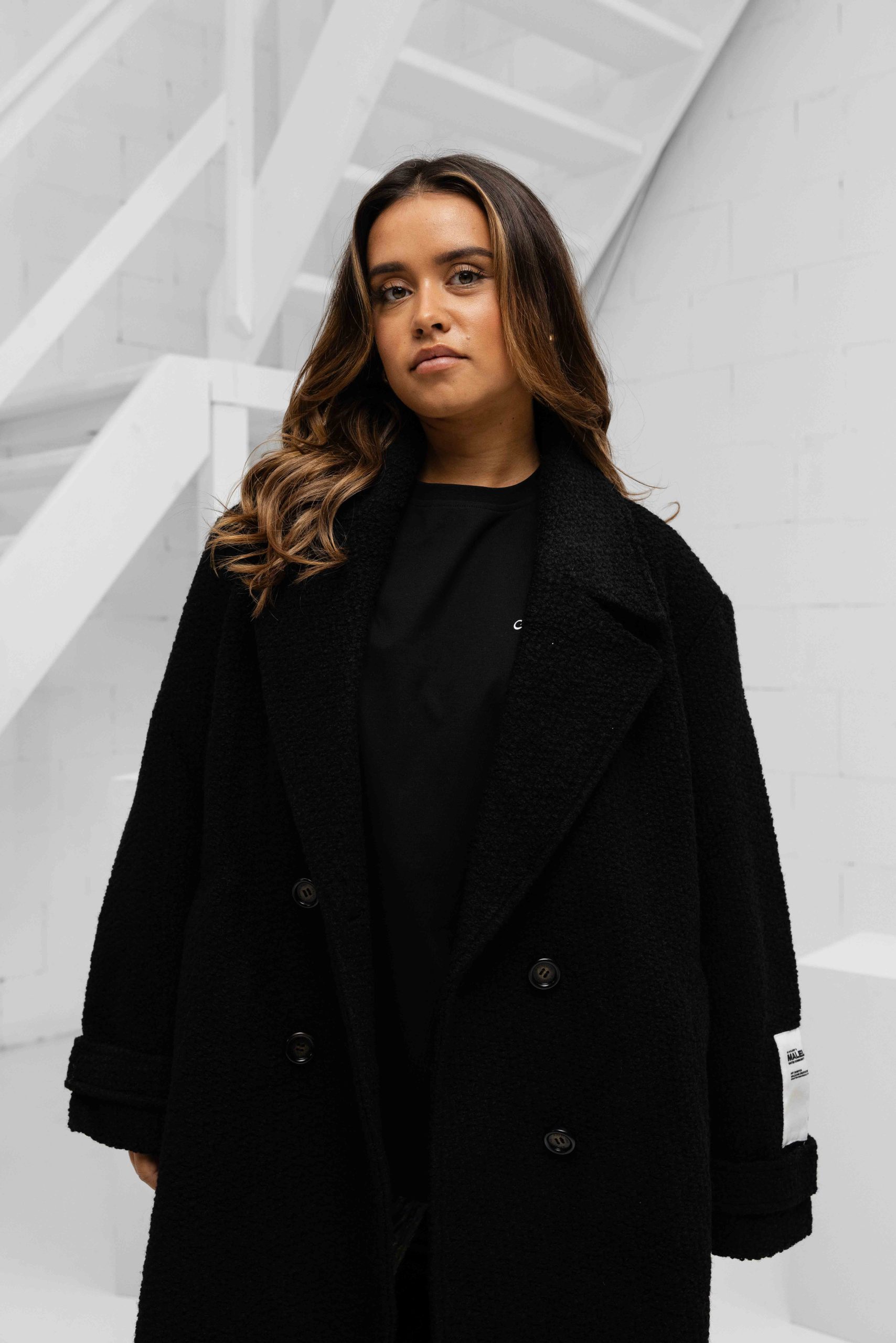 Malelions Label Coat Dames Zwart