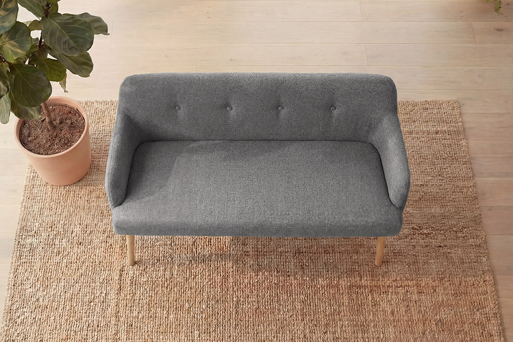 Nordische Sitzbank SCANDINAVIA MEISTERSTÜCK 115cm grau natur Massivholz mit Armlehne