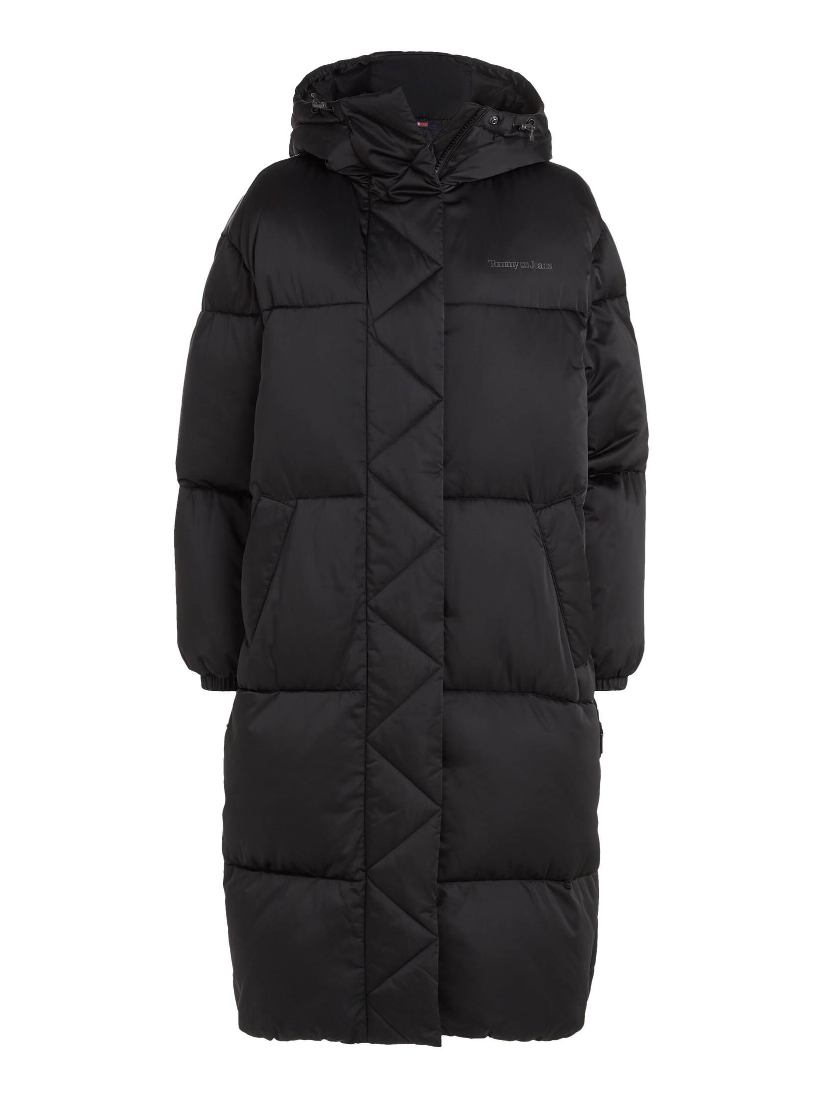 Tommy Jeans| Damen Steppmantel mit Kapuze TJW LONG SATIN PUFFER