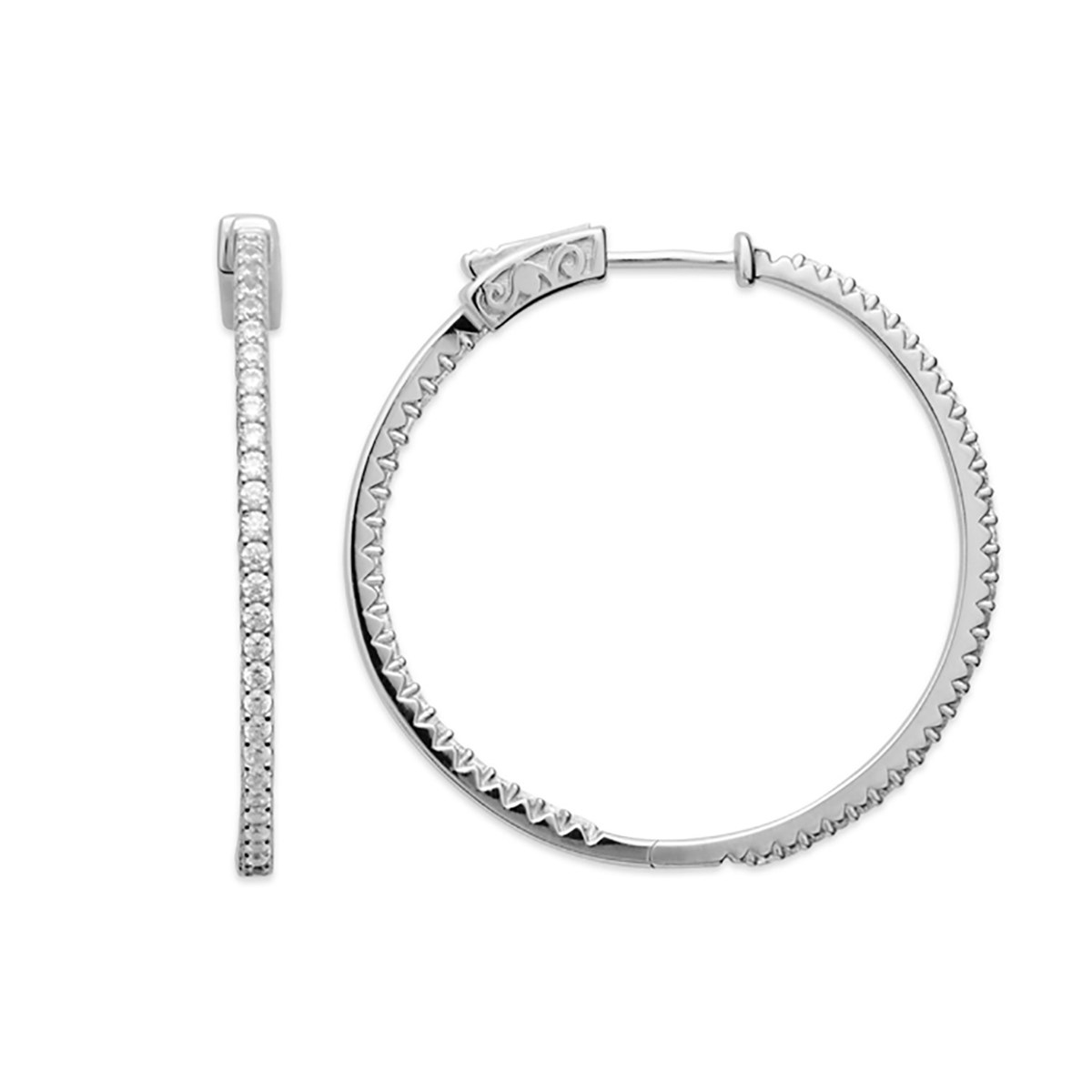 Créoles Brillaxis argent empierrées 28mm