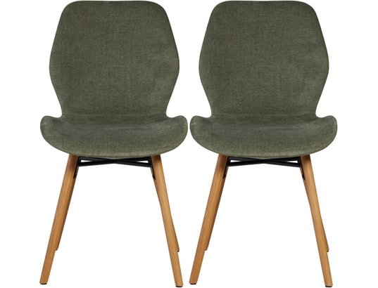 CONCEPT1 - Chaise Lot de 2 C. Keri vert bouteille tissu