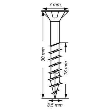 Spax schroef T-Star Plus geel 3,5x30 mm 75 stuks