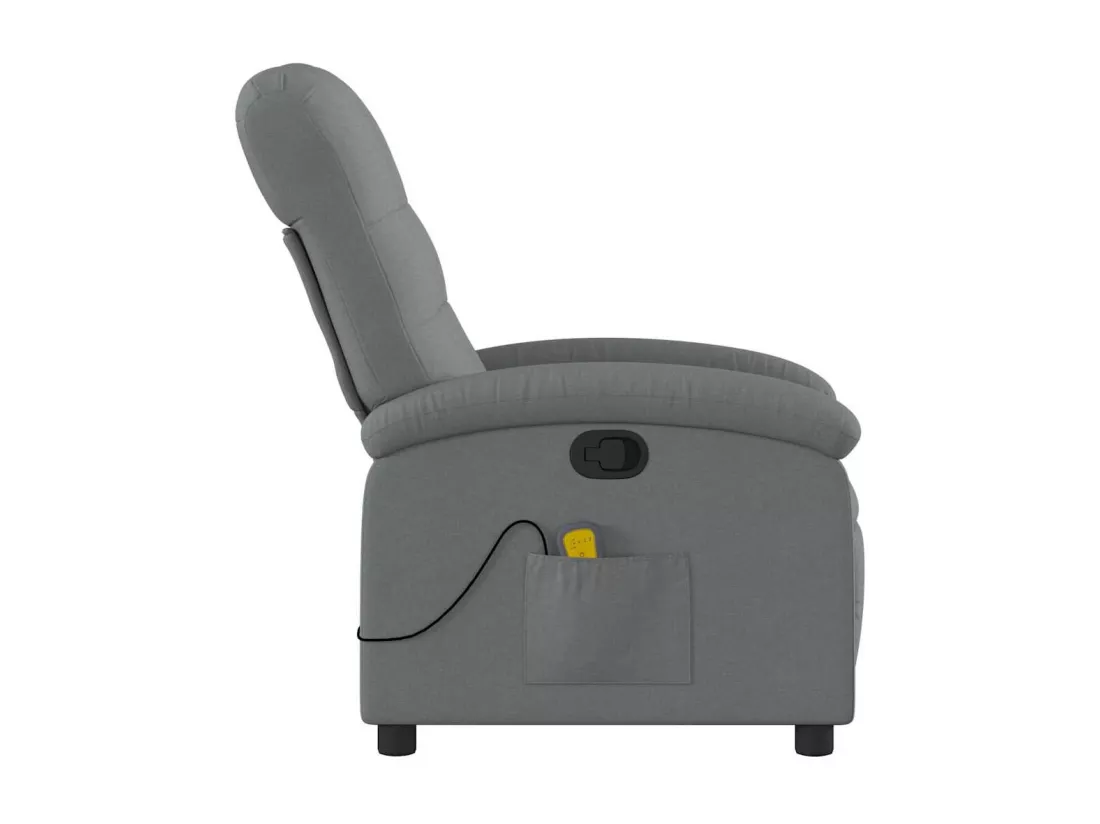 Fauteuil de massage inclinable Gris foncé Tissu