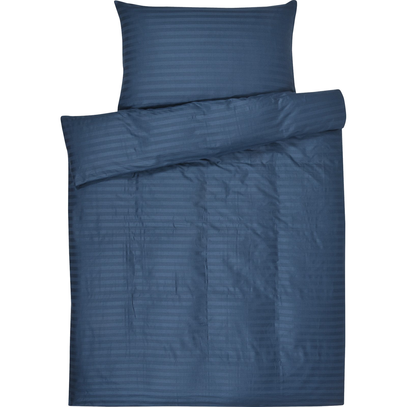 Bettwäsche Satin gestreift blau 160x210 65x100 Bettanzug Nord
