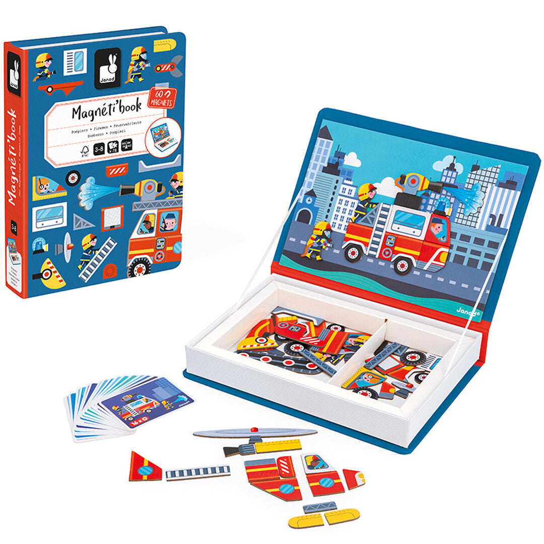Janod magneetboek brandweer - 60st