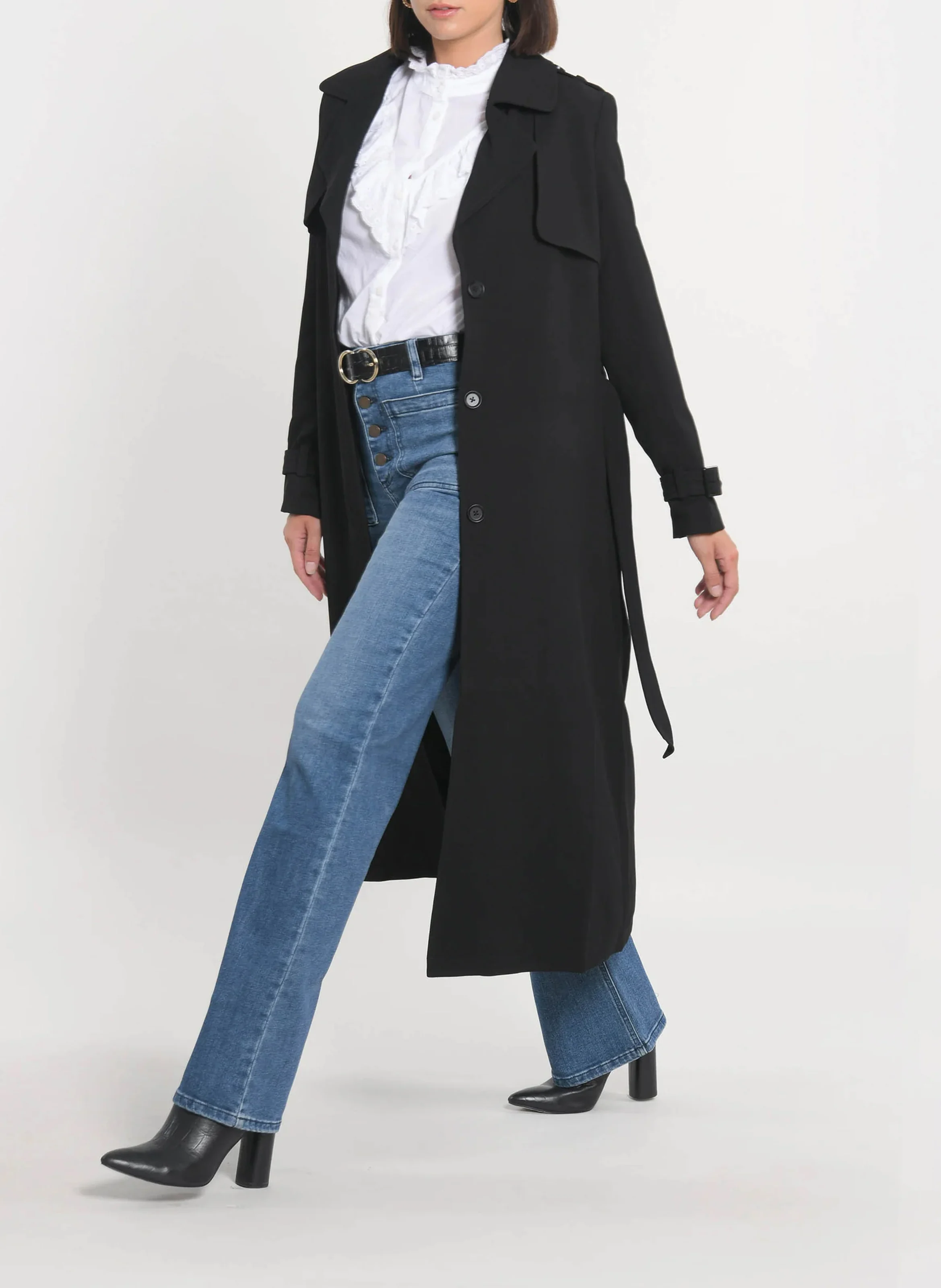 ASHER - Trench mi long | Noir