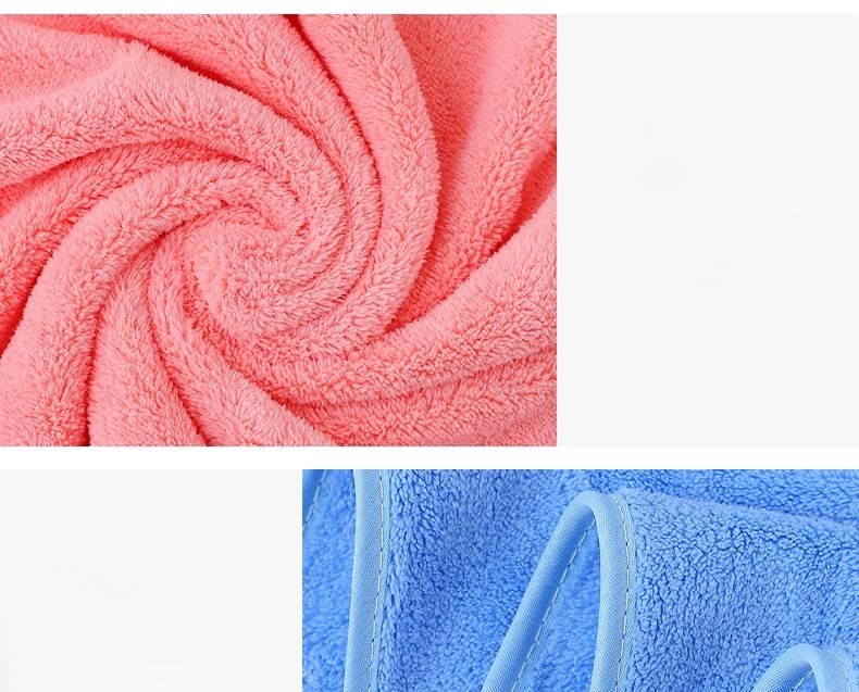NEJA - Effen koraal fleece badhanddoek / gezichtshanddoek / set