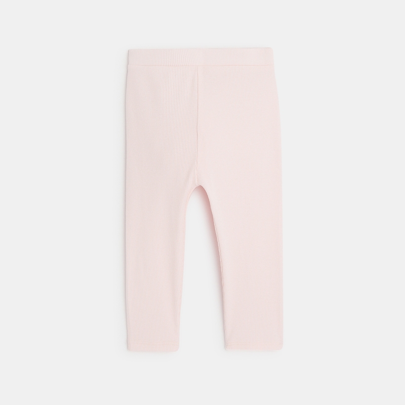 Legging uni rose bébé fille