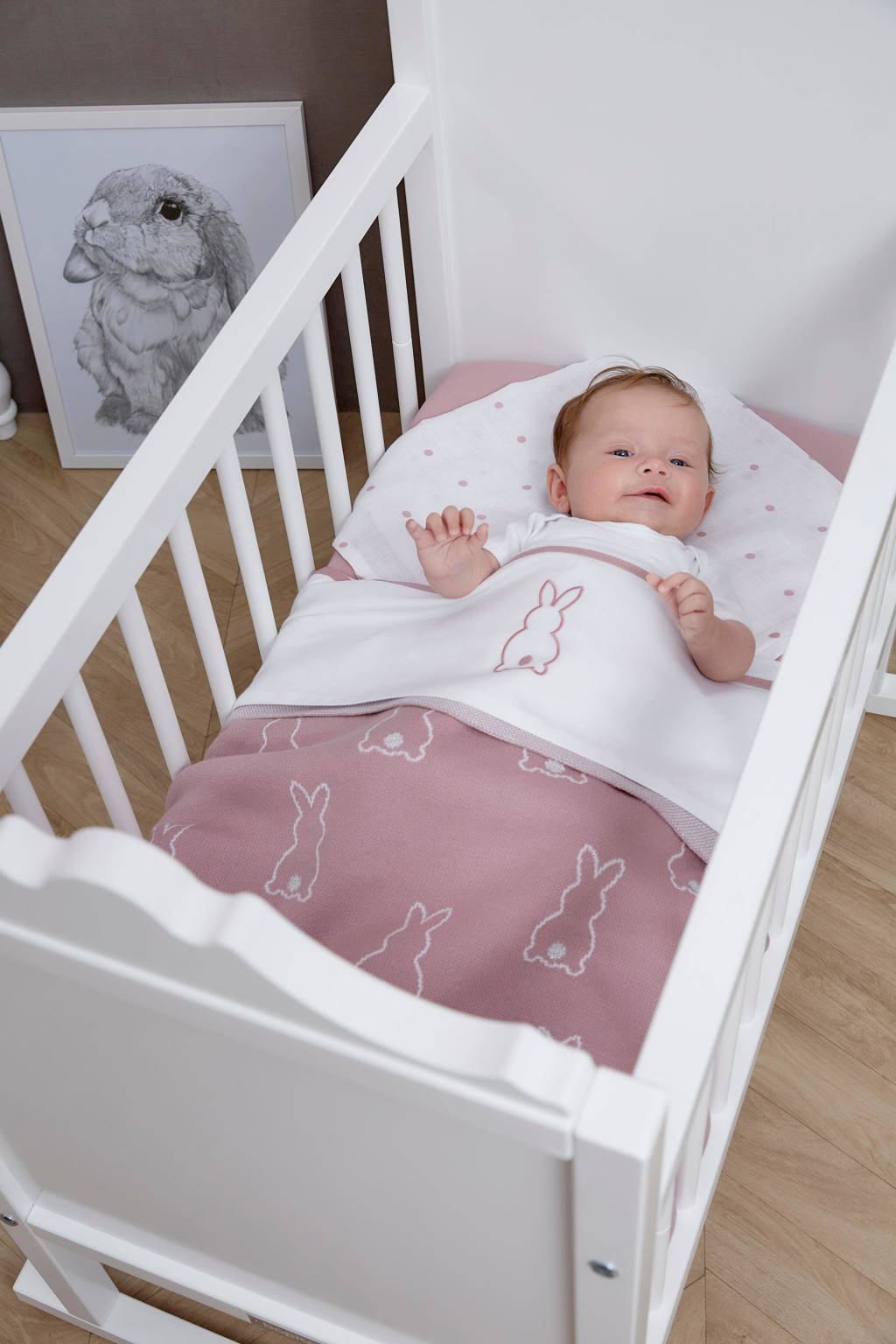 X Mrs. Keizer baby wiegdeken Rabbit 75x100 cm lilac