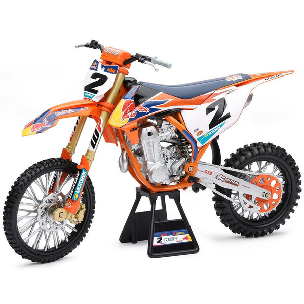 New Ray - Maquette moto 1/6 KTM 450 SX-F Red Bull C. Webb Orange / Blanc / Bleu / Or