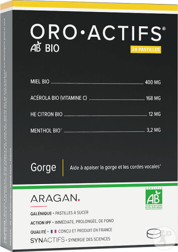 Aragan Synactifs Oroactifs Pastilles Bio 24 Pastilles