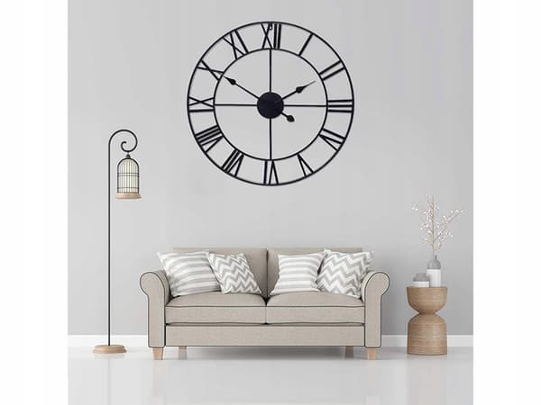 Klokke / Veggklokke - Romerske Tall - 60cm