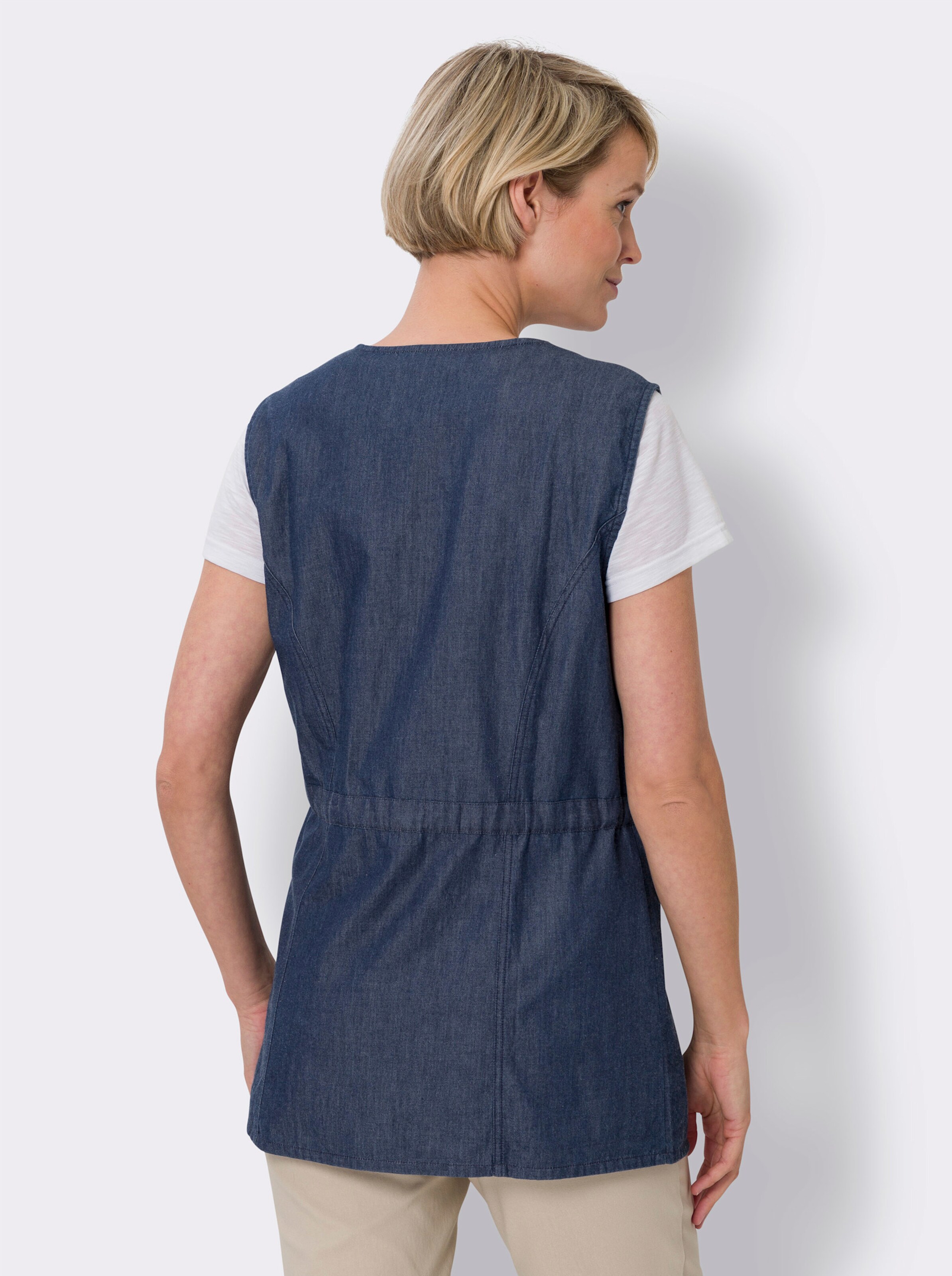Longweste in Jeans-Optik