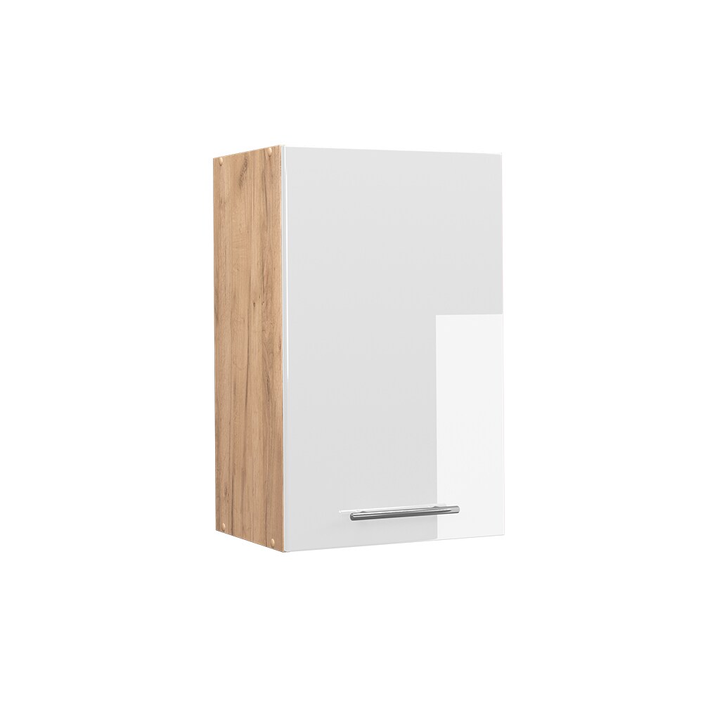 Vicco Hängeschrank Küchenschrank Küchenmöbel Fame-Line Eiche Weiß modern 45 cm Küche Einbauküche Hängeschrank Drehtür Einlegeboden Küchenzeile Hochglanz