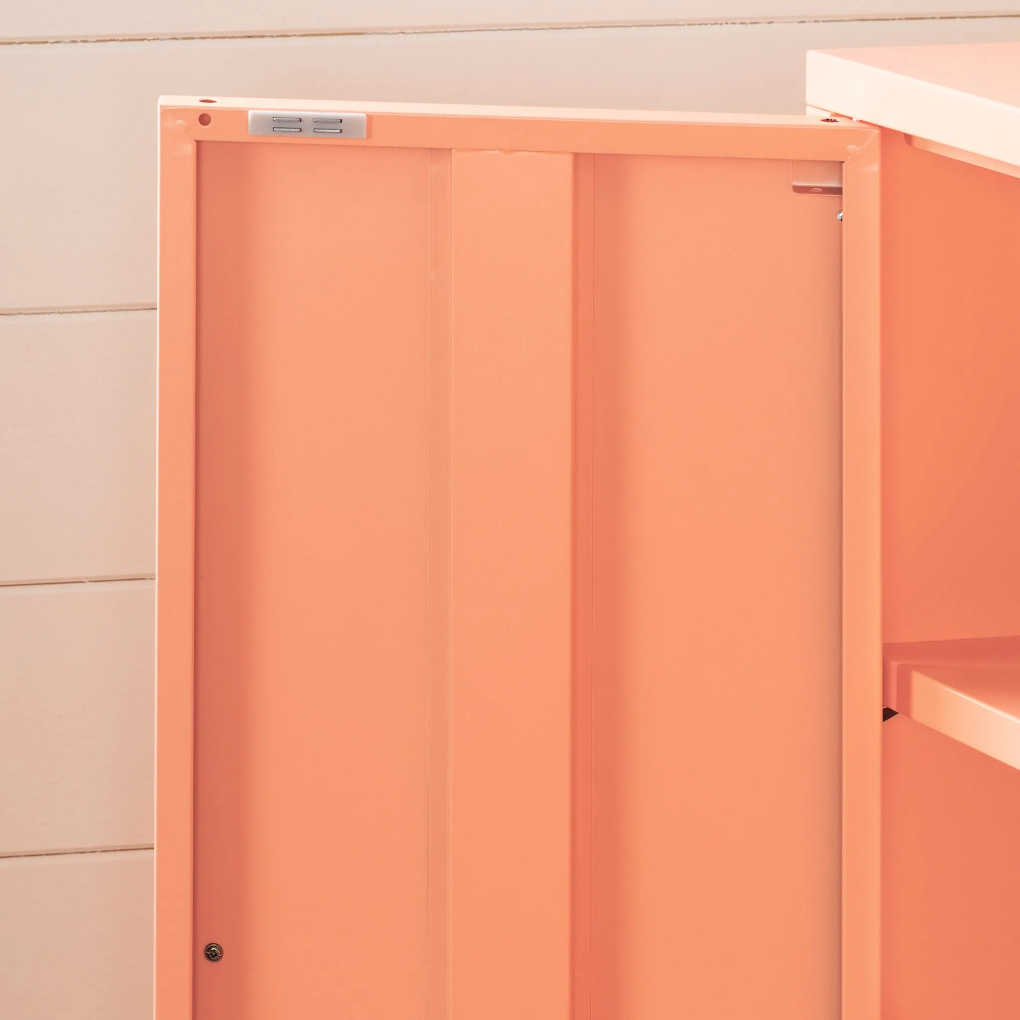 South Shore Meuble de Rangement avec 2 Portes en Métal Crea - Orange Pâle