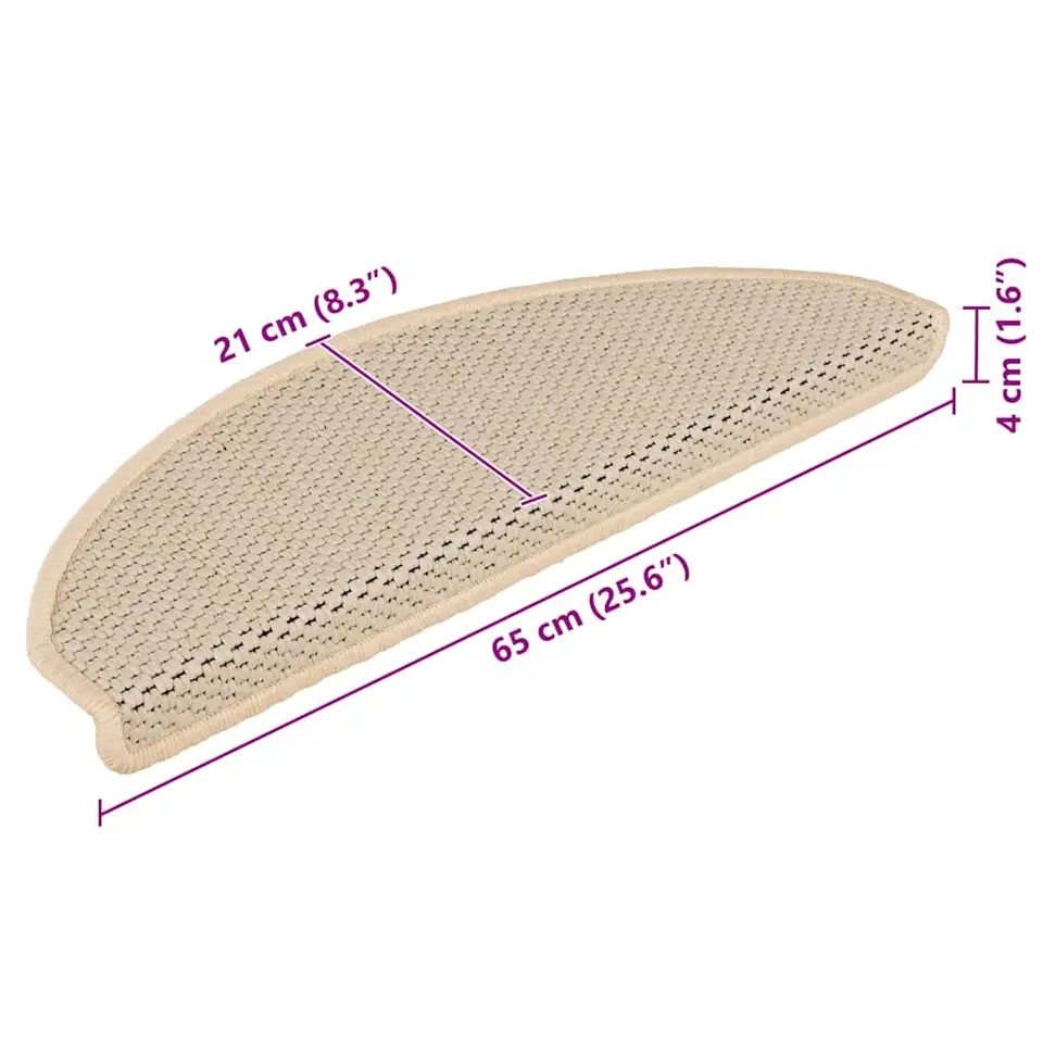 vidaXL - Trapmat - Crème - Stof - 65 x 21 x 4 cm - 15 stuks