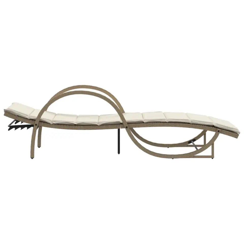 vidaXL - Ligbed - Beige - Poly rattan