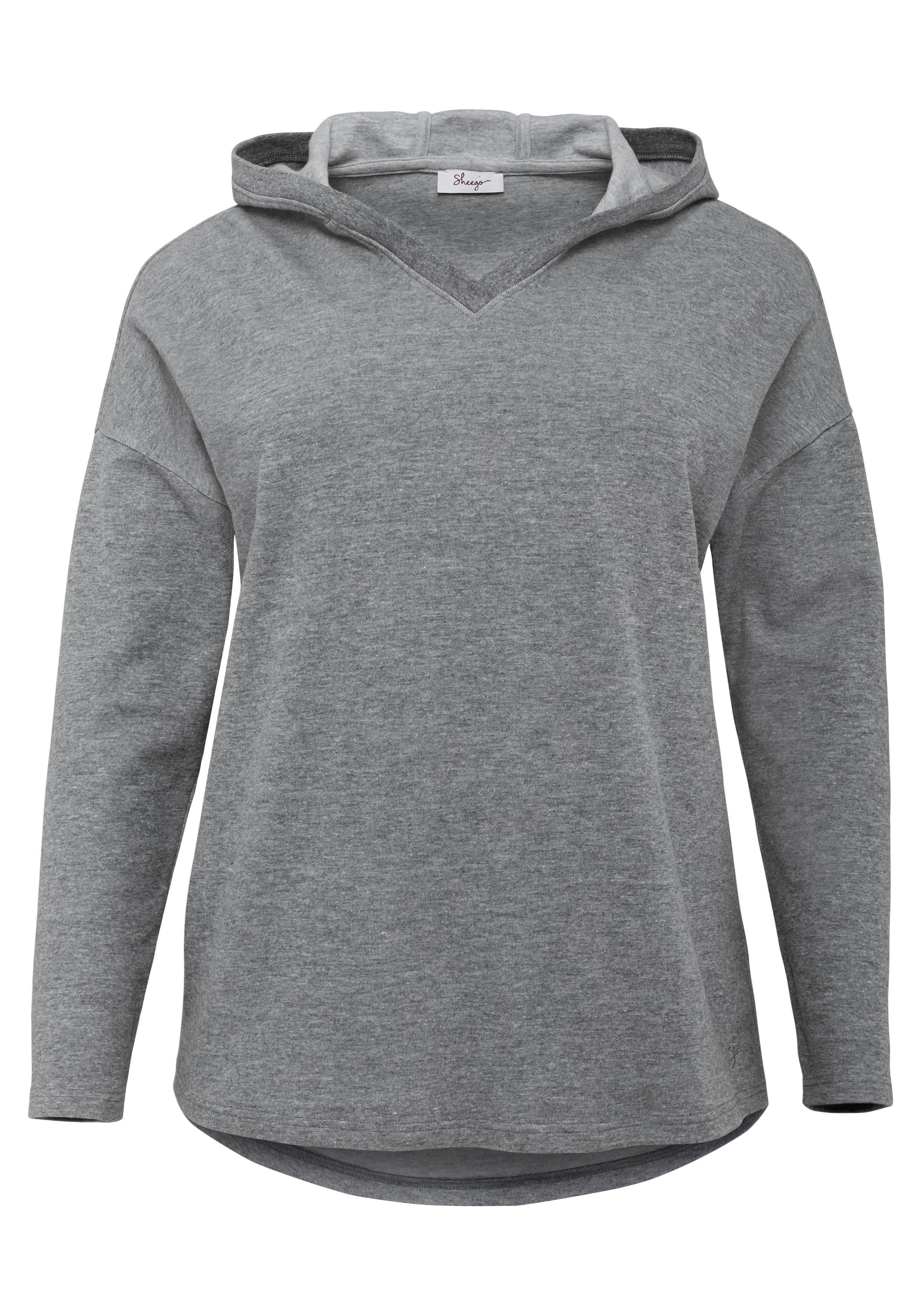 Shirt mit V-Ausschnitt und Kapuze