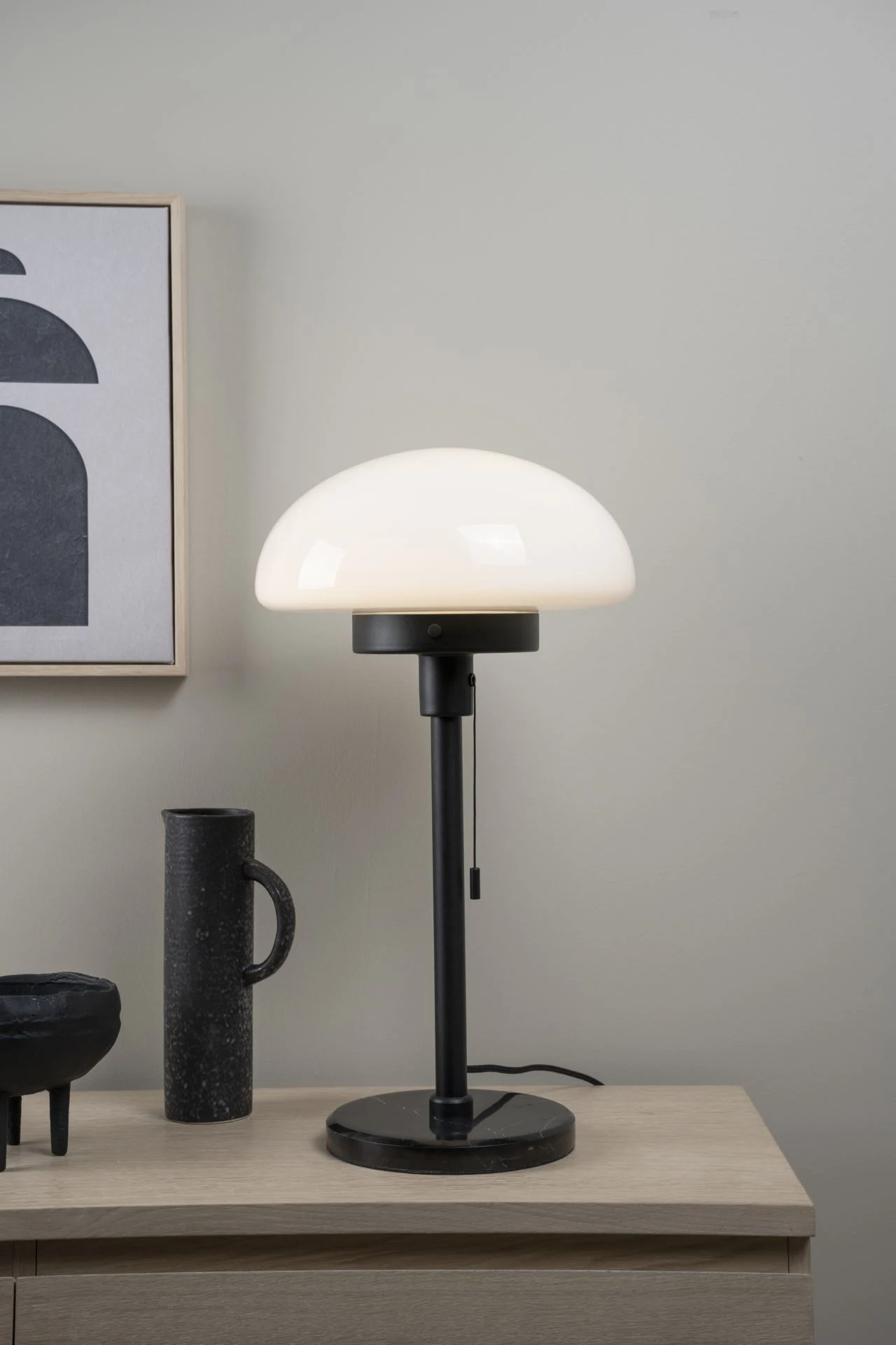 Bordlampe svart - 30,6x30,6x55 cm