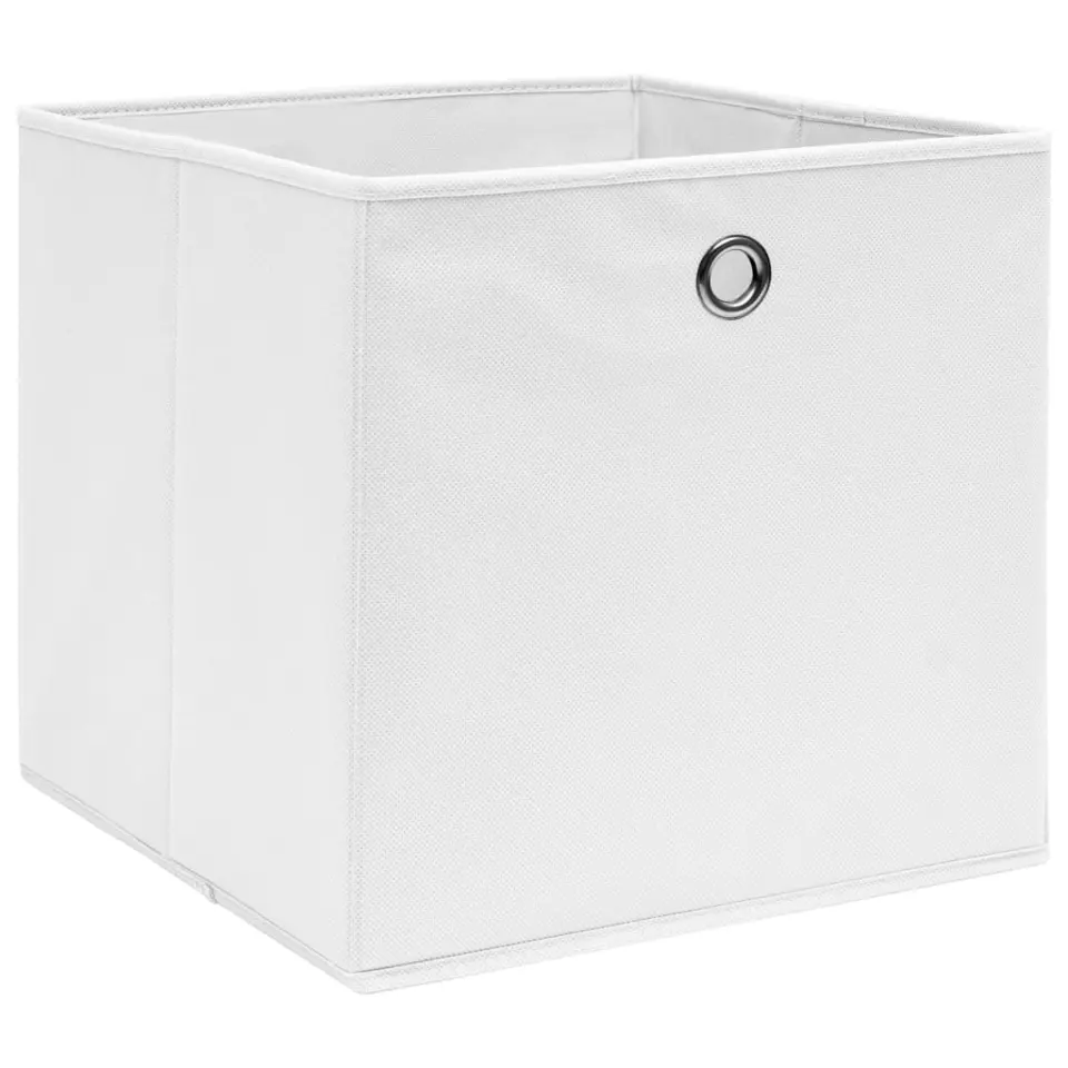 vidaXL - Opbergbox - Wit - Stof - 4 stuks