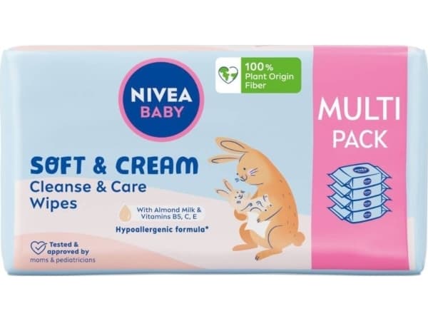 Nivea Baby Soft&Cream biologisk nedbrytbare kluter 4x57 stk