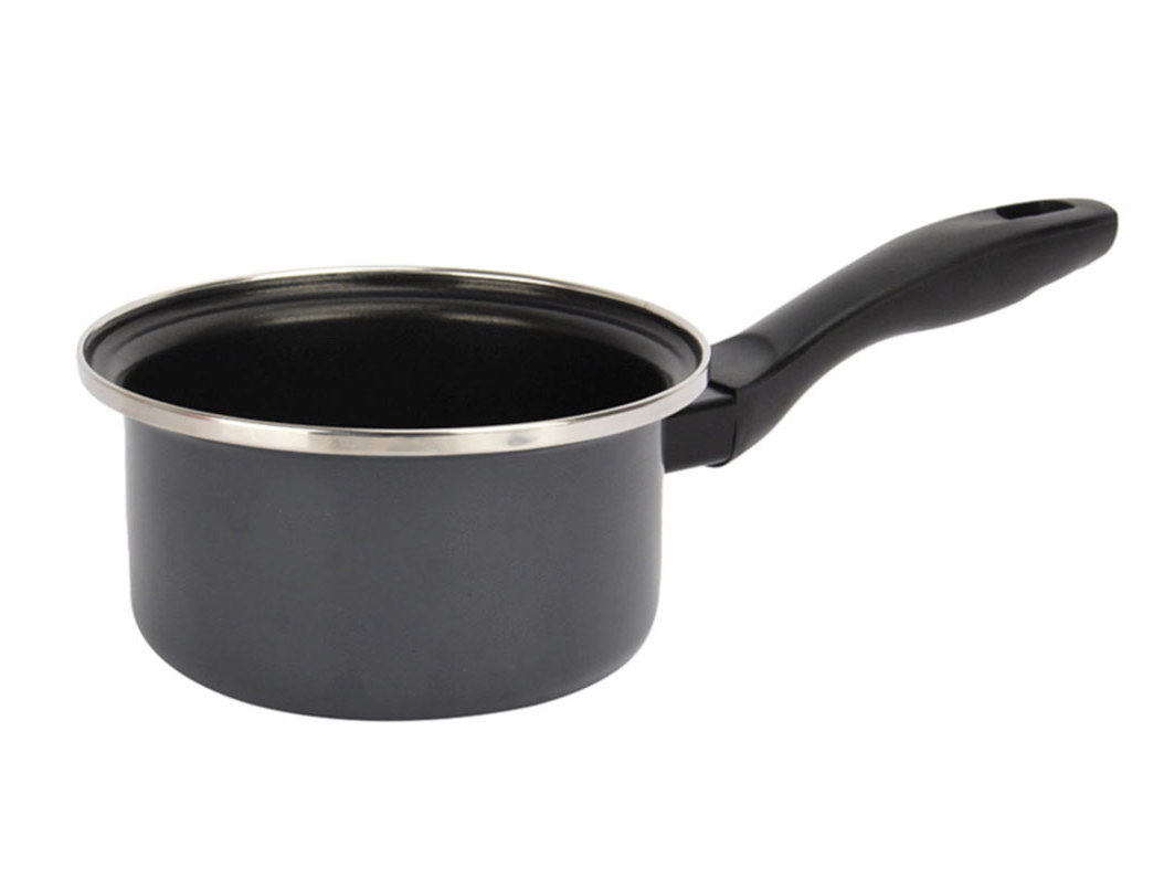 CAÇAROLA COM CABO ACTUEL PRETO AÇO ESMALTADO 20CM