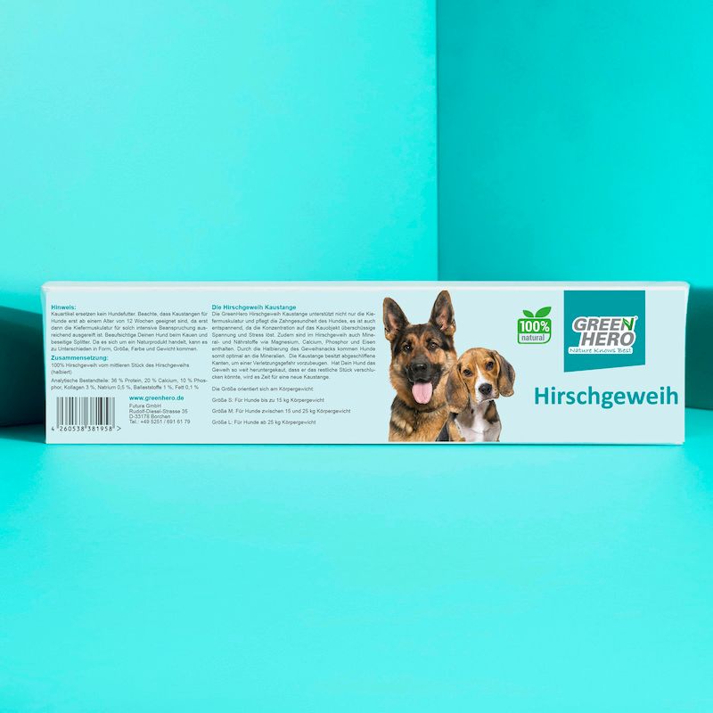 Hirschgeweih Kaustange L | für Hunde von Hunde von 12 -17 kg﻿﻿