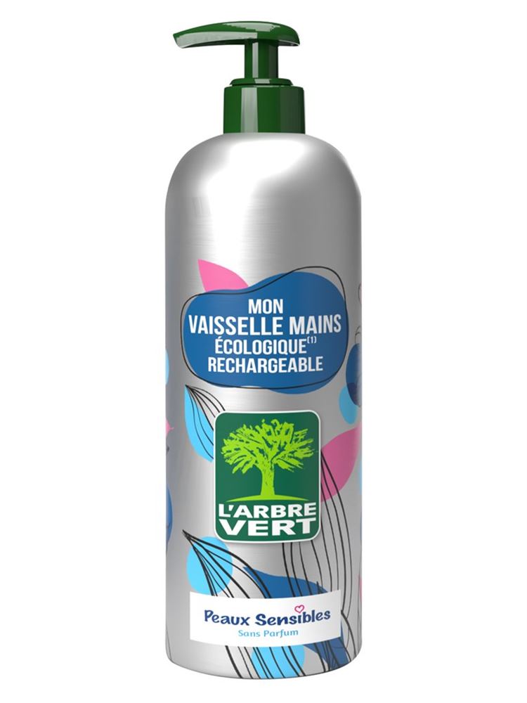 L'ARBRE VERT Geschirrspülmittel liq empfindliche Haut Aluminium Fl 490 ml