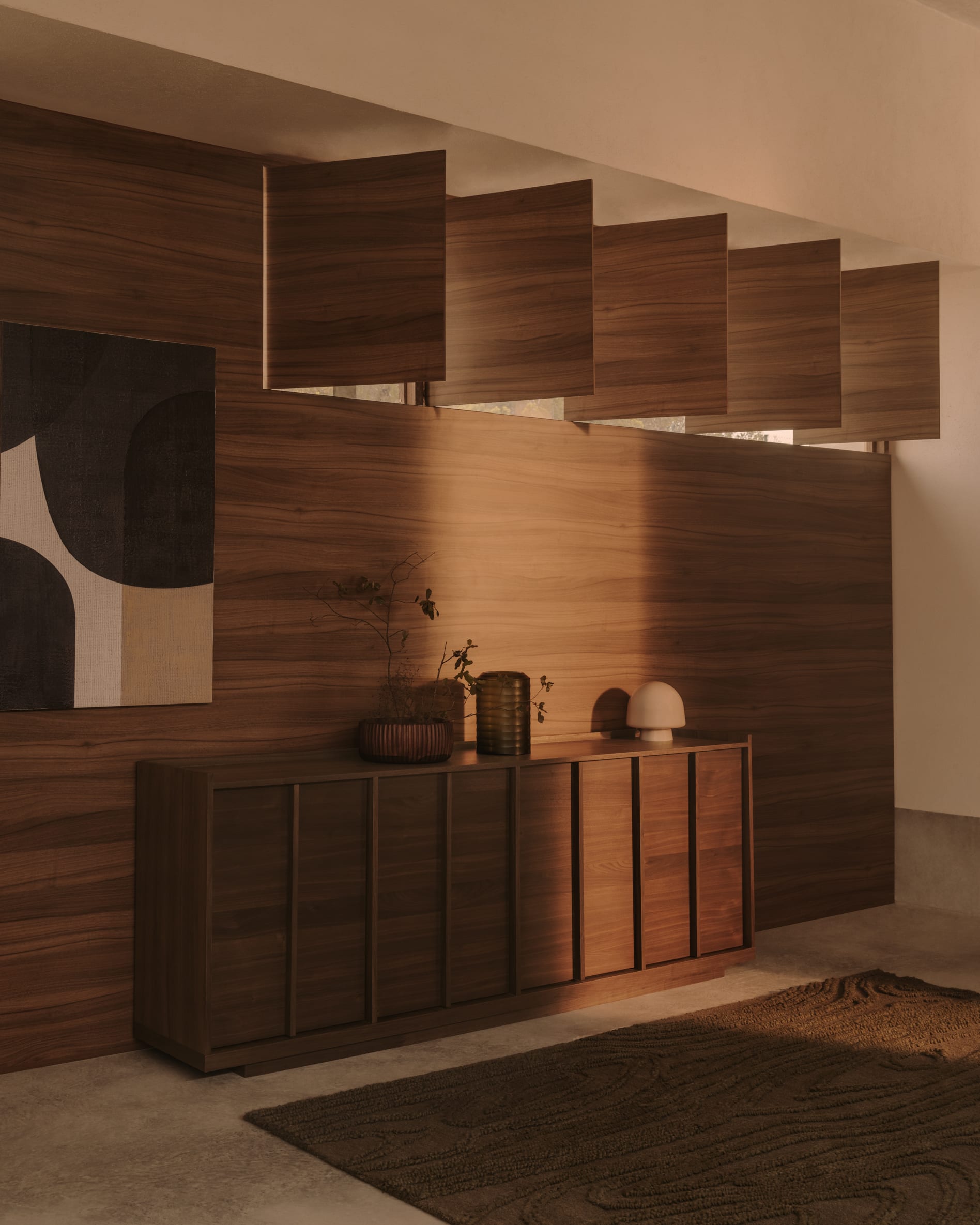 Kave Home - Onix dressoir van notenfineer in donkere afwerking 200 x