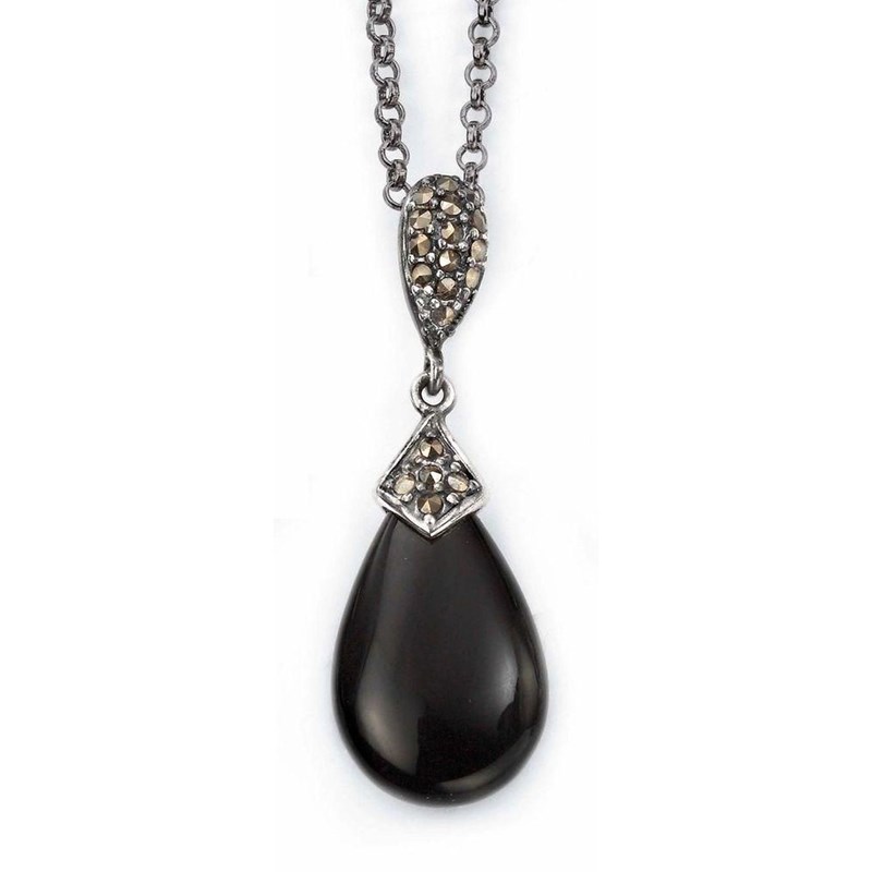 Collier agate et sa Chaine de 51 cm en argent 925/1000