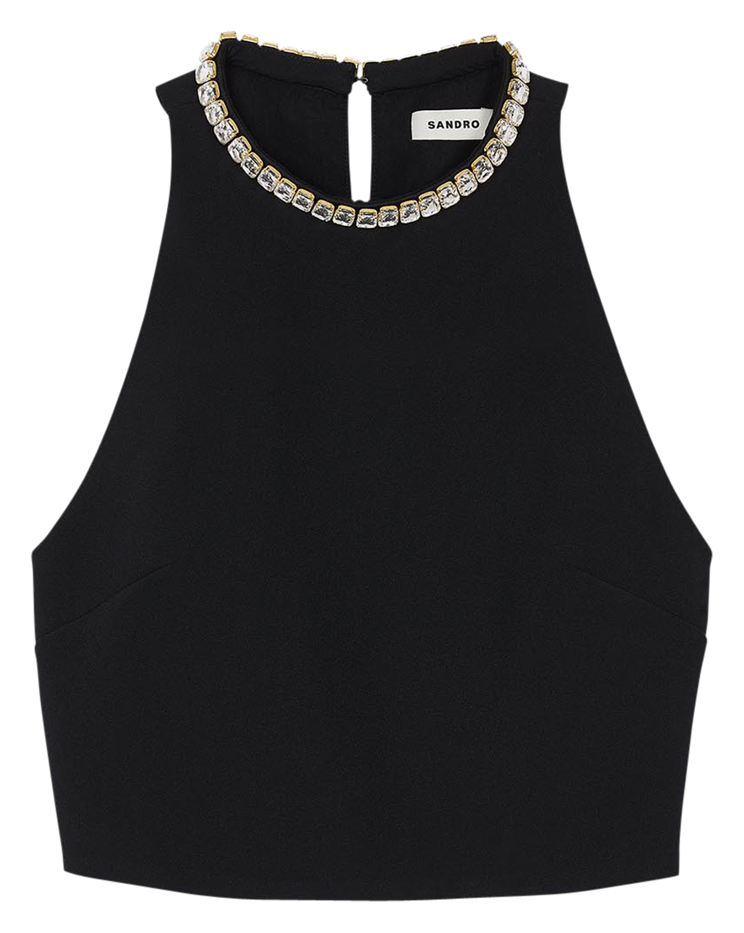 Top court à strass | Noir