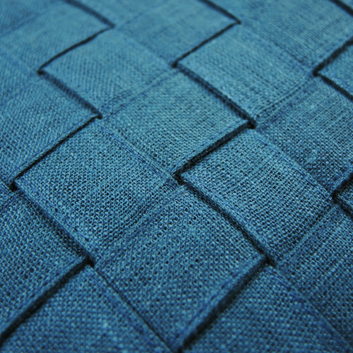 Kussen Woven linnen brightblue