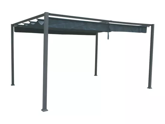 Tonnelle de jardin en aluminium ardoise Palmeira 4 x 3 m - Hespéride