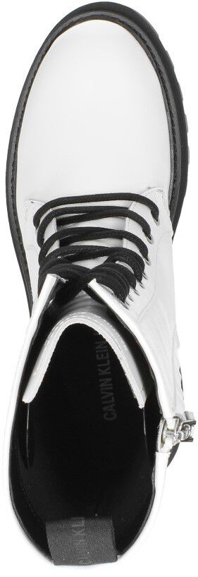 Calvin Klein Flatform Mid Lace Up Boot wit