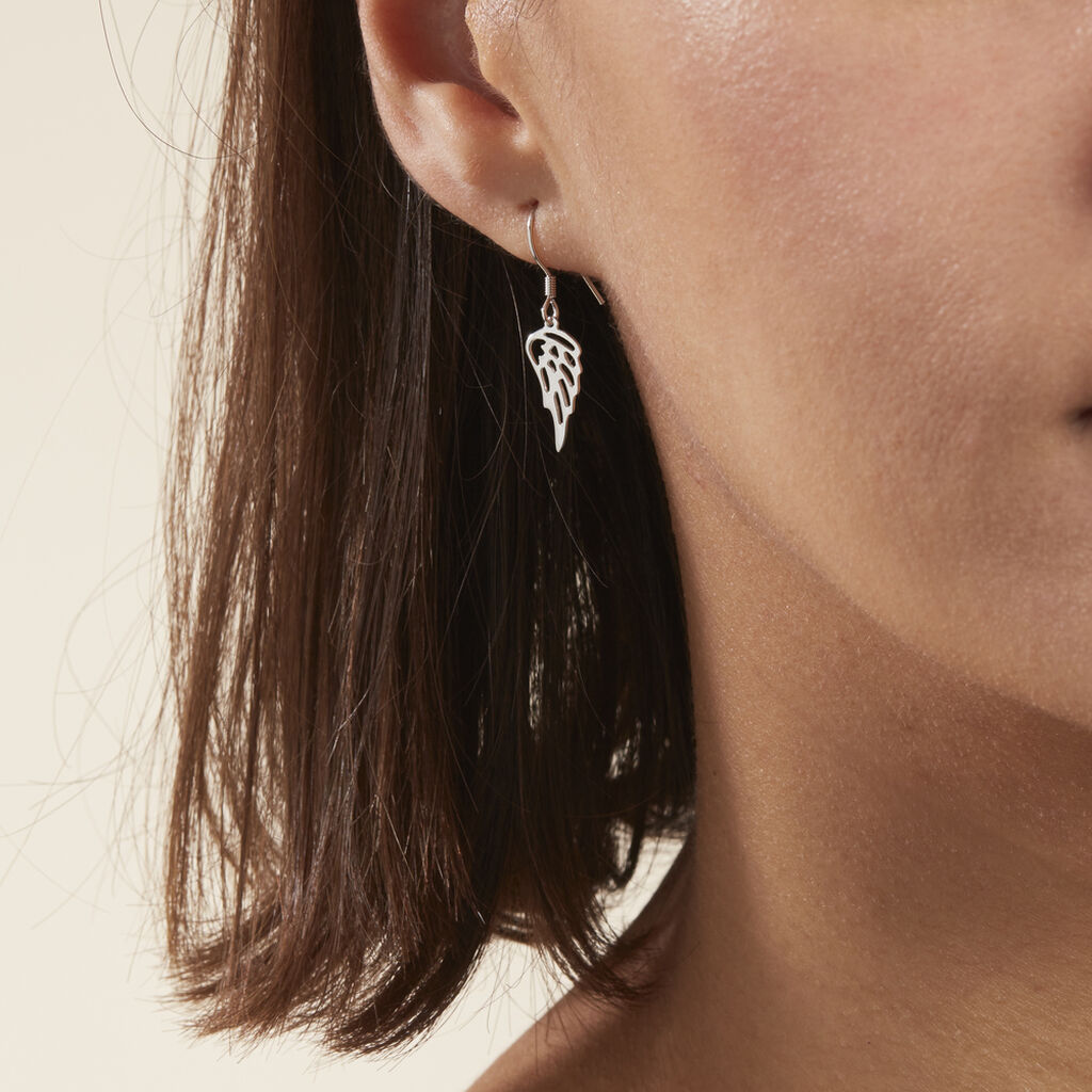 Boucles D'oreilles Pendantes Taiana Argent Blanc