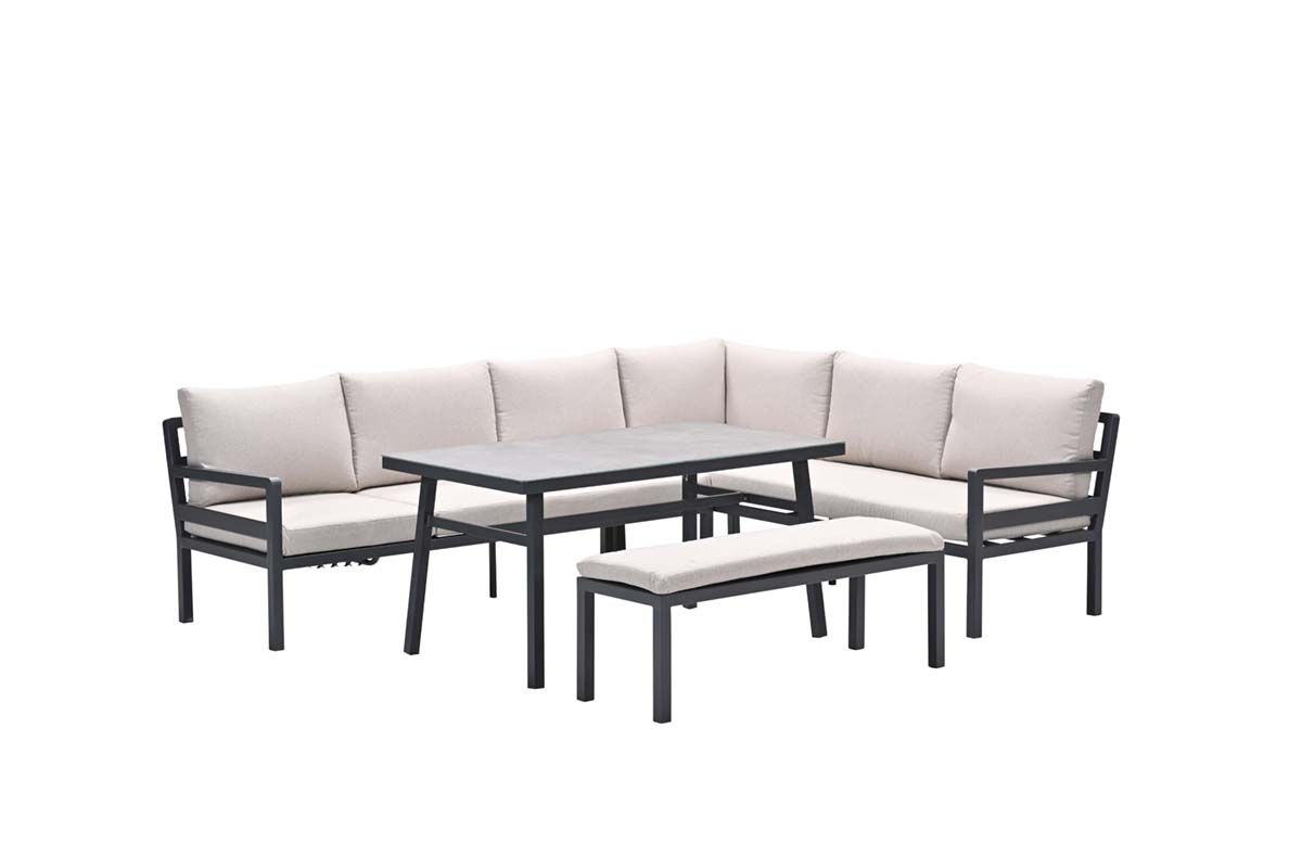 Garden Impressions Corsica Rechts lounge-diningset - black