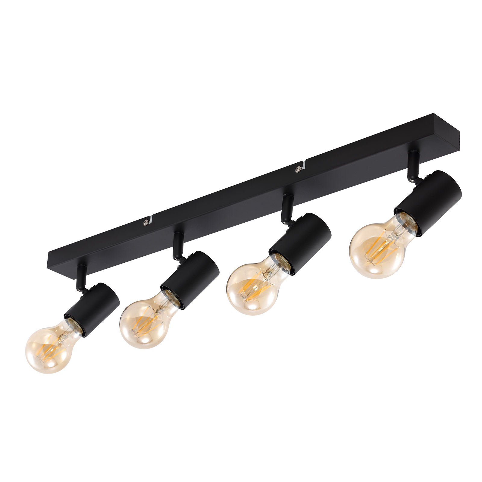 LAMPURA Spotbalken - schwarz - Metall - 4-flammig