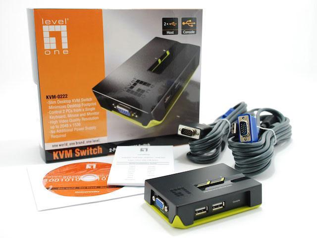 LevelOne KVM Switch KVM-0222 KVM-Switch, 2-Port