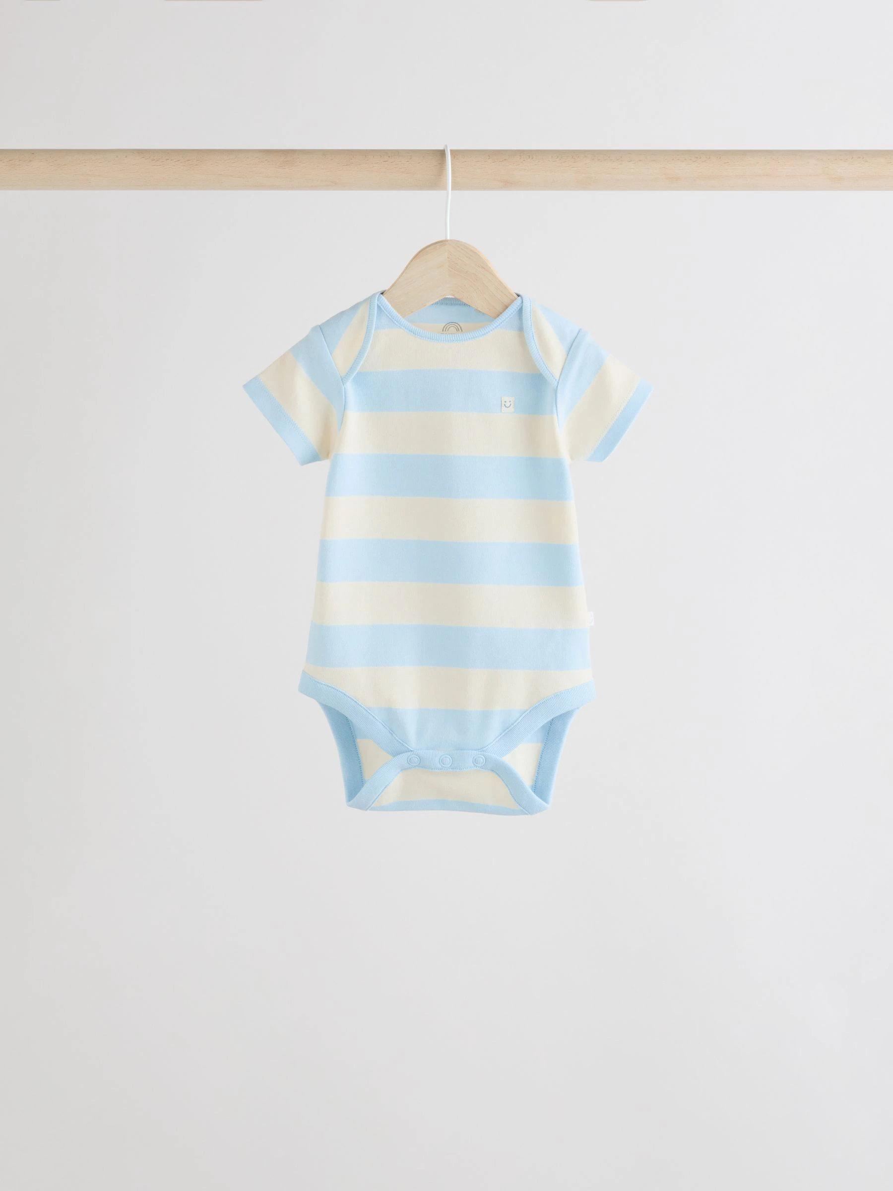 Blauw - Set van 5 babyrompertjes met korte mouwen